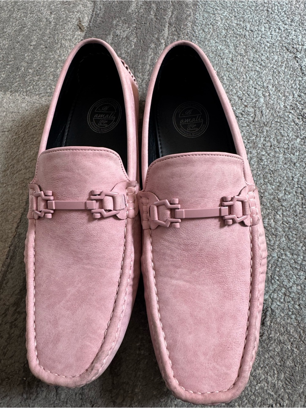 Amali Men’s Pink Driving Loafers / Moccasins